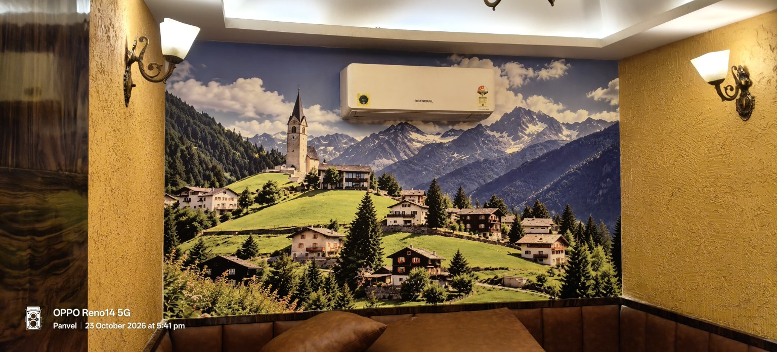 Panoramic scenic wallpaper mural